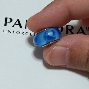 Pandra flower for you murano charm | blue murano charm| not made anymore!!